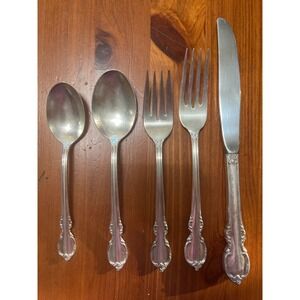 1847 Rogers Bros Reflection Silverplate Flatware 5 Piece Place Setting Vintage